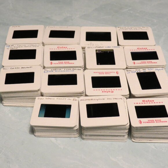 Lot of 296 Vintage Slides from Spain - vacation photos including people and plac